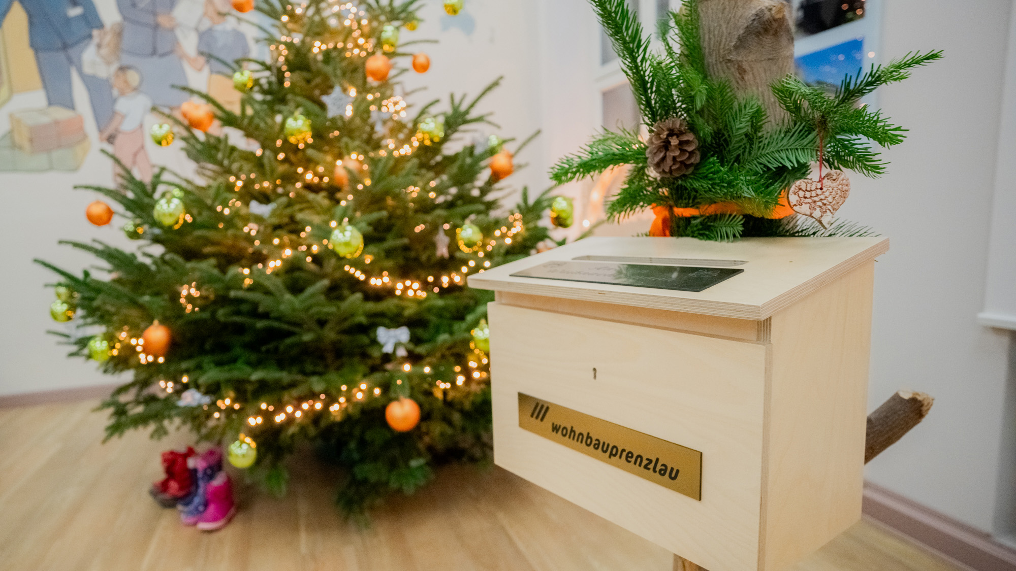 Wunschzettelbriefkasten an den Weihnachtsmann