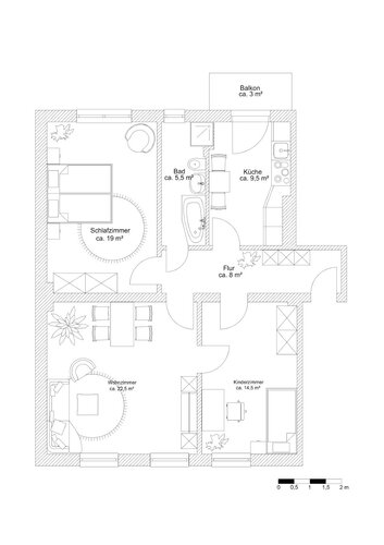 Grundriss der Wohnung