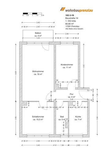 Grundriss der Wohnung
