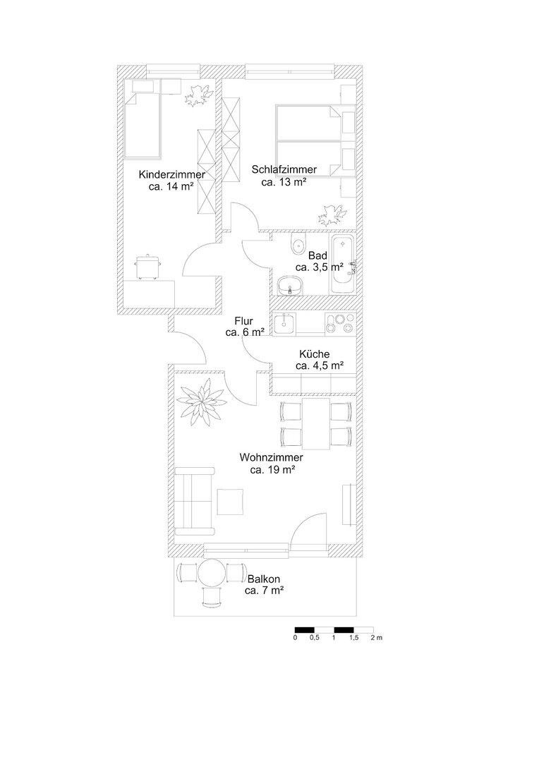 Grundriss der Wohnung