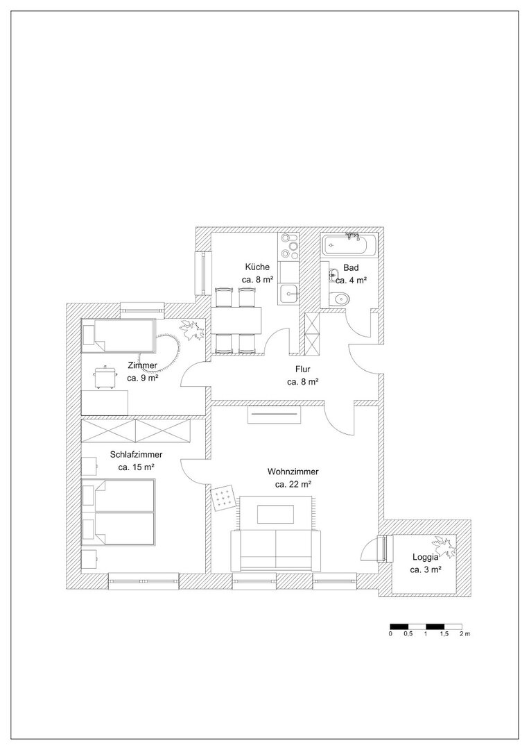 Grundriss der Wohnung