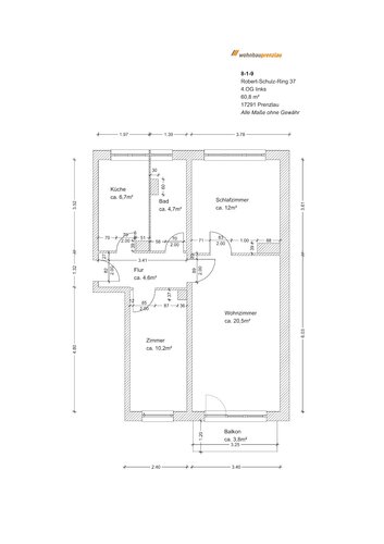Grundriss der Wohnung