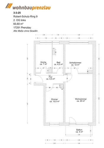 Grundriss der Wohnung