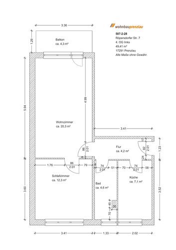 Grundriss der Wohnung