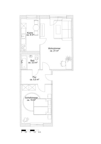 Grundriss der Wohnung