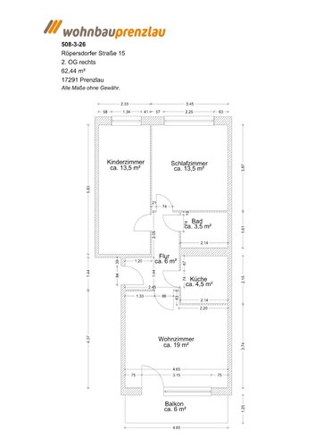 Grundriss der Wohnung