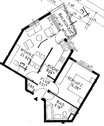 Grundriss der Wohnung