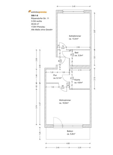 Grundriss der Wohnung