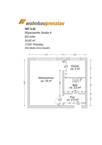Grundriss der Wohnung