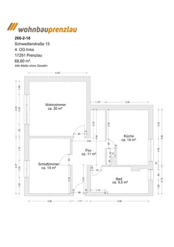 Grundriss der Wohnung