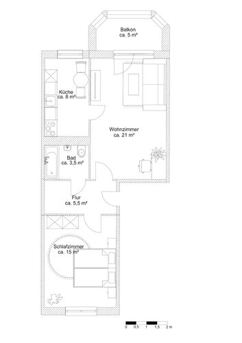 Grundriss der Wohnung