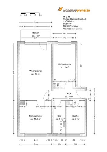 Grundriss der Wohnung
