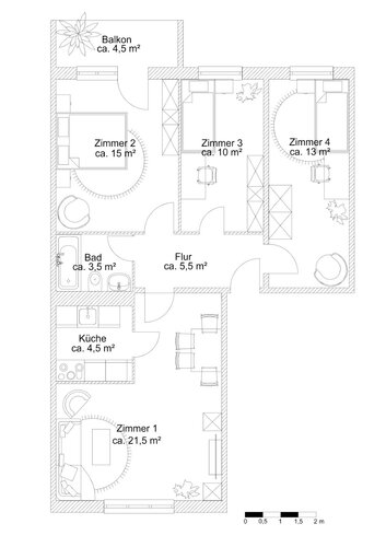 Grundriss der Wohnung