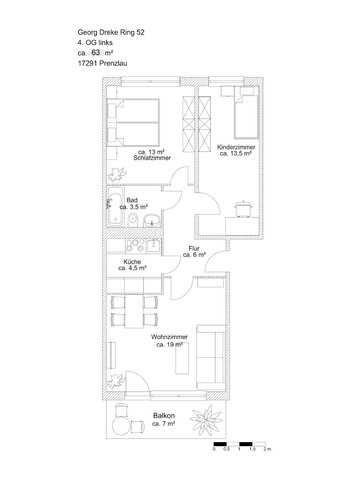 Grundriss der Wohnung