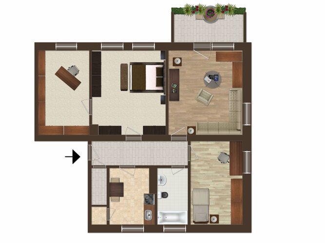 Grundriss der Wohnung